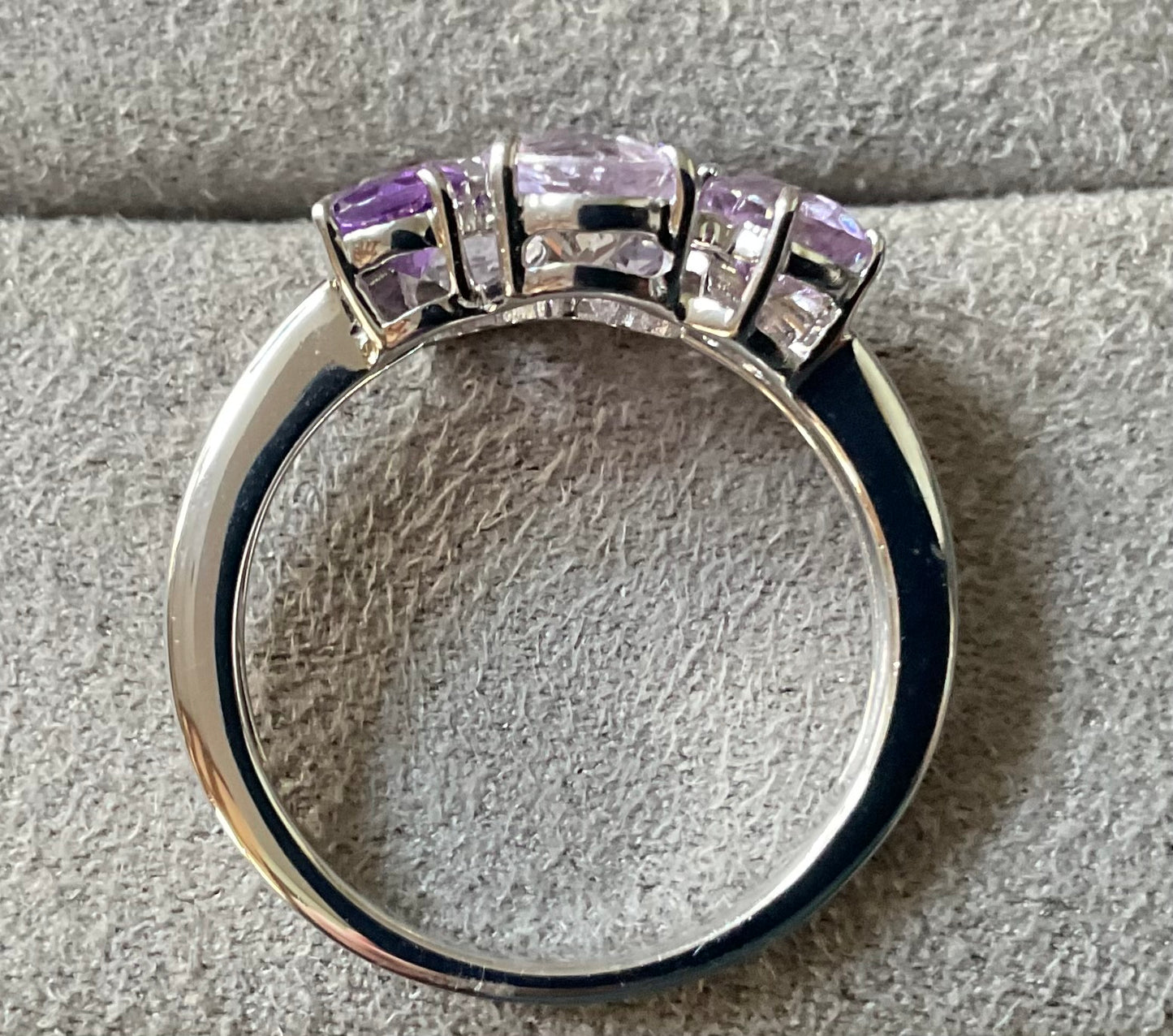 925 shades of Amethyst round cut bubble cluster ring size P1/2