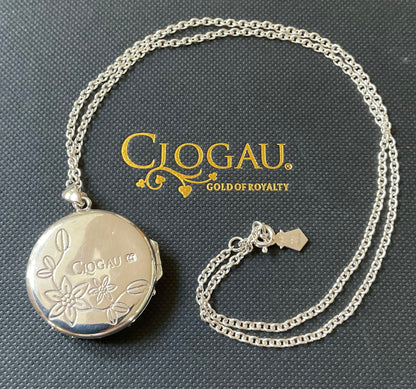 Clogau Floral Round Locket Rare Pendant 18” Necklace in silver and rose gold
