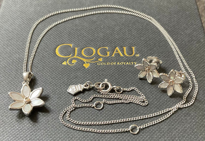 Clogau Lady Snowdon Mother of Pearl and Diamond necklace (£95) and earrings (£95) set (£175)