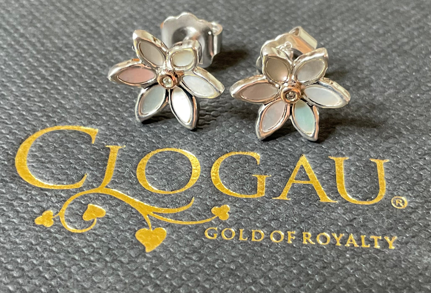 Clogau Lady Snowdon Mother of Pearl and Diamond necklace (£95) and earrings (£95) set (£175)