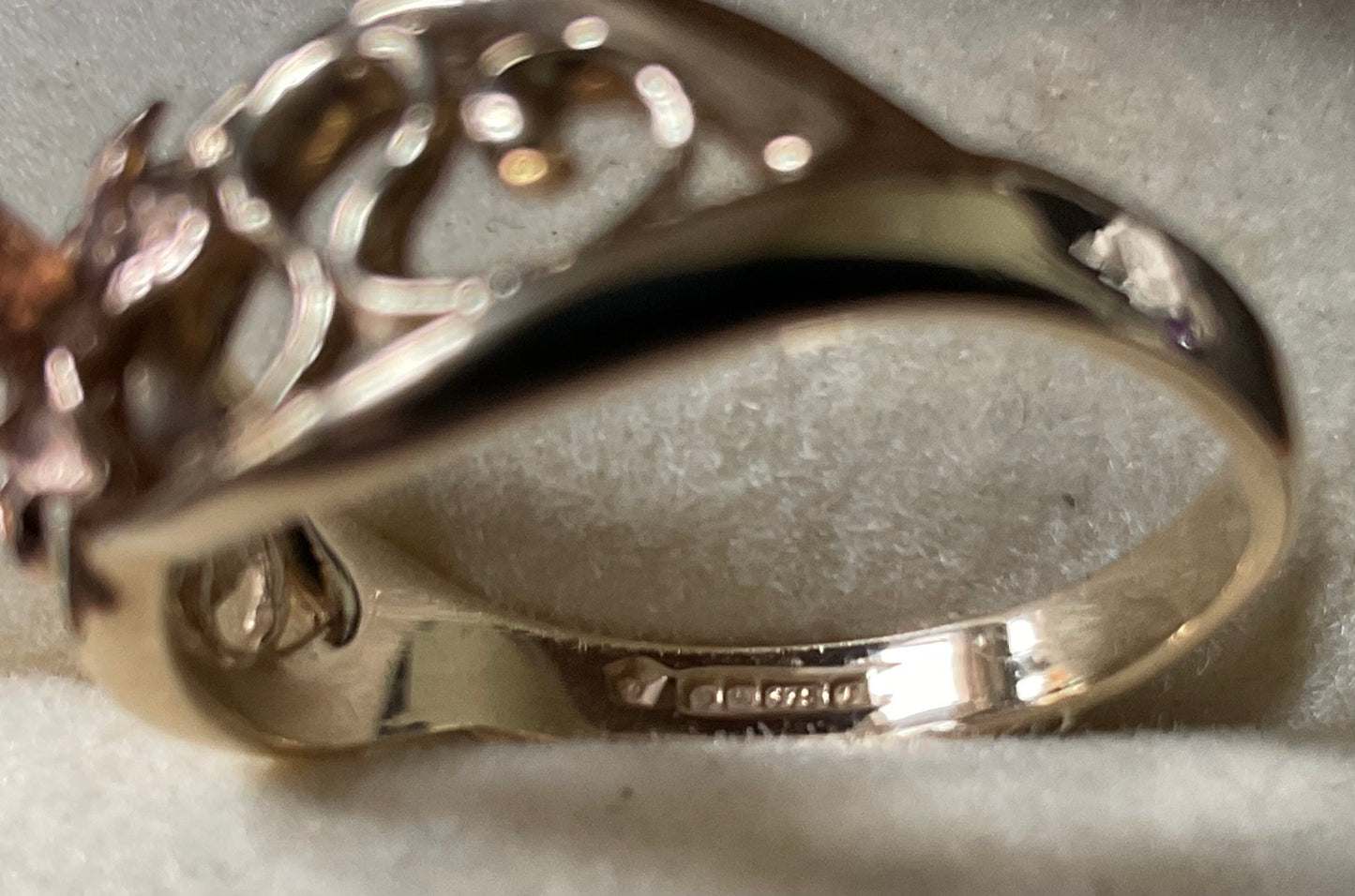 Vintage Clogau 9ct Daffodil ring yellow and rose gold size Q1/2 hallmarked 1993
