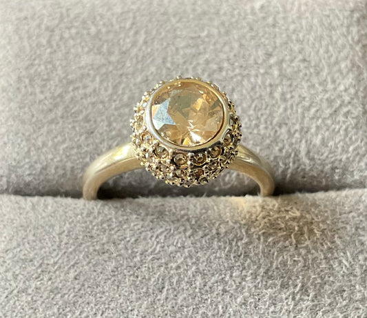 Swarovski FLIRT ring size N gold tone READ DESCRIPTION!