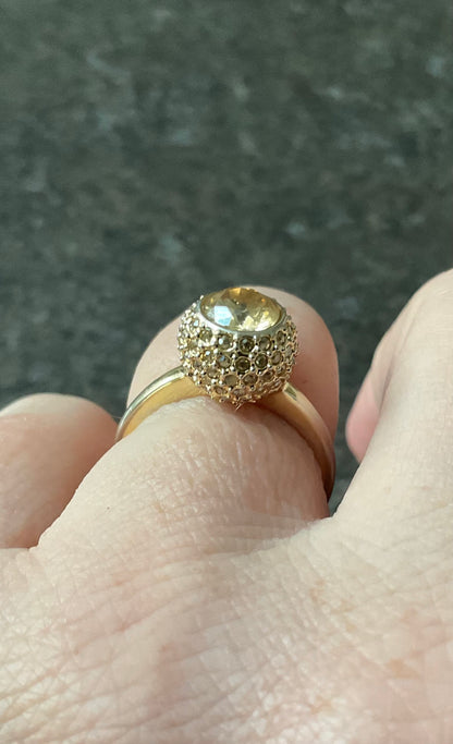 Swarovski FLIRT ring size N gold tone READ DESCRIPTION!