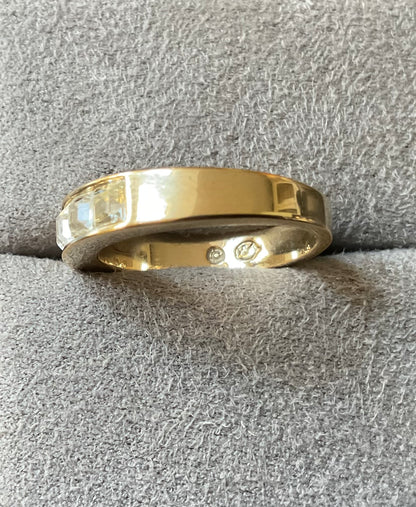 Swarovski HONESTLY half eternity ring yellow gold tone clear crystals size N