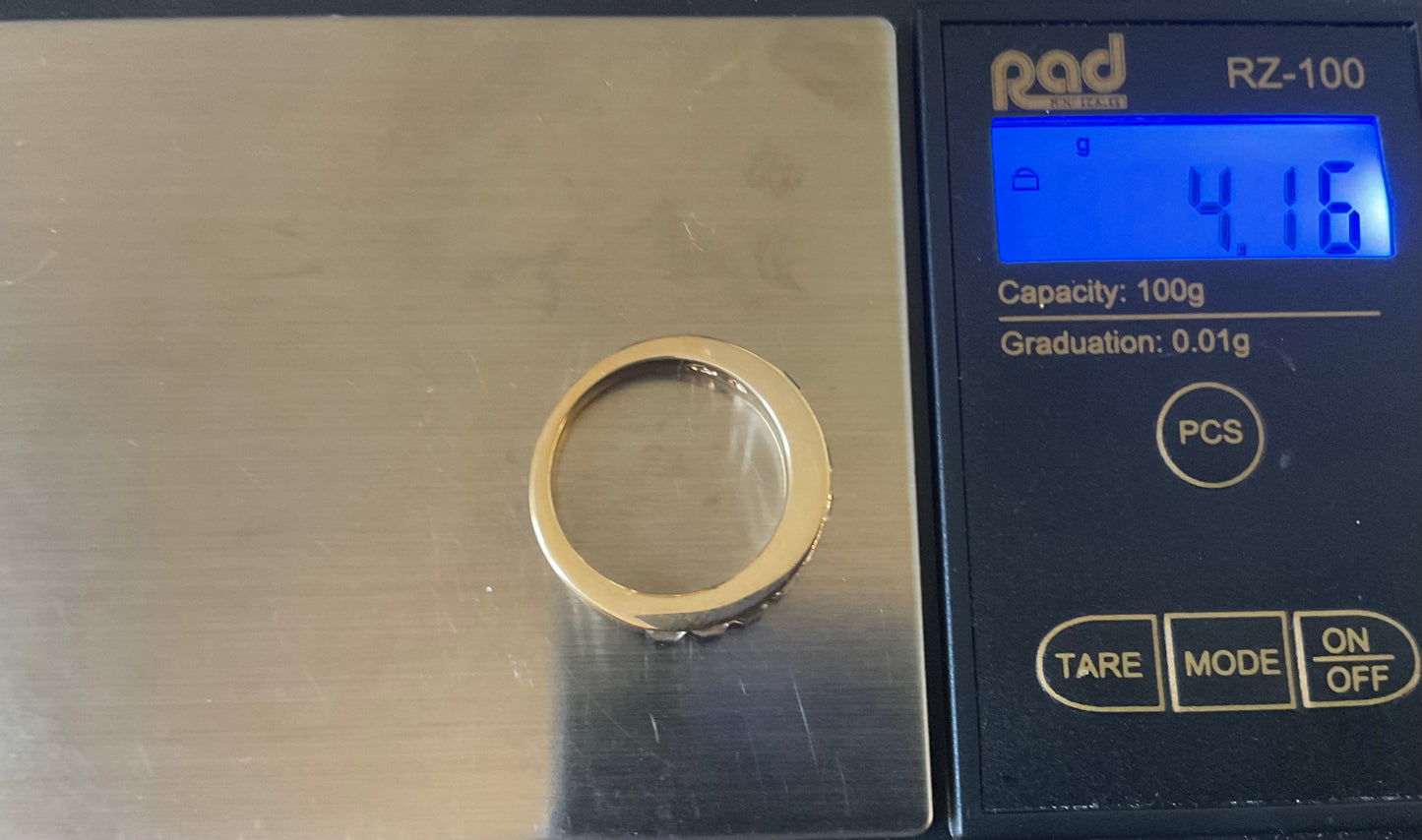 Swarovski HONESTLY half eternity ring yellow gold tone clear crystals size N