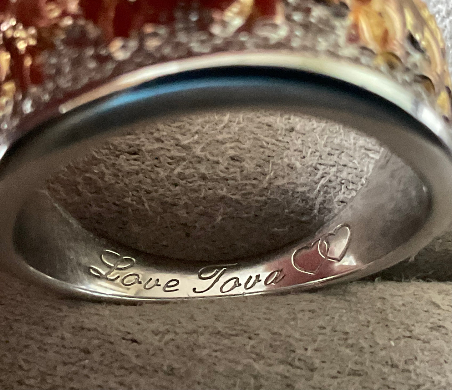 925 Love TOVA Elephant Diamonique ring size U 9.22g Sterling silver