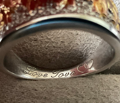 925 Love TOVA Elephant Diamonique ring size U 9.22g Sterling silver