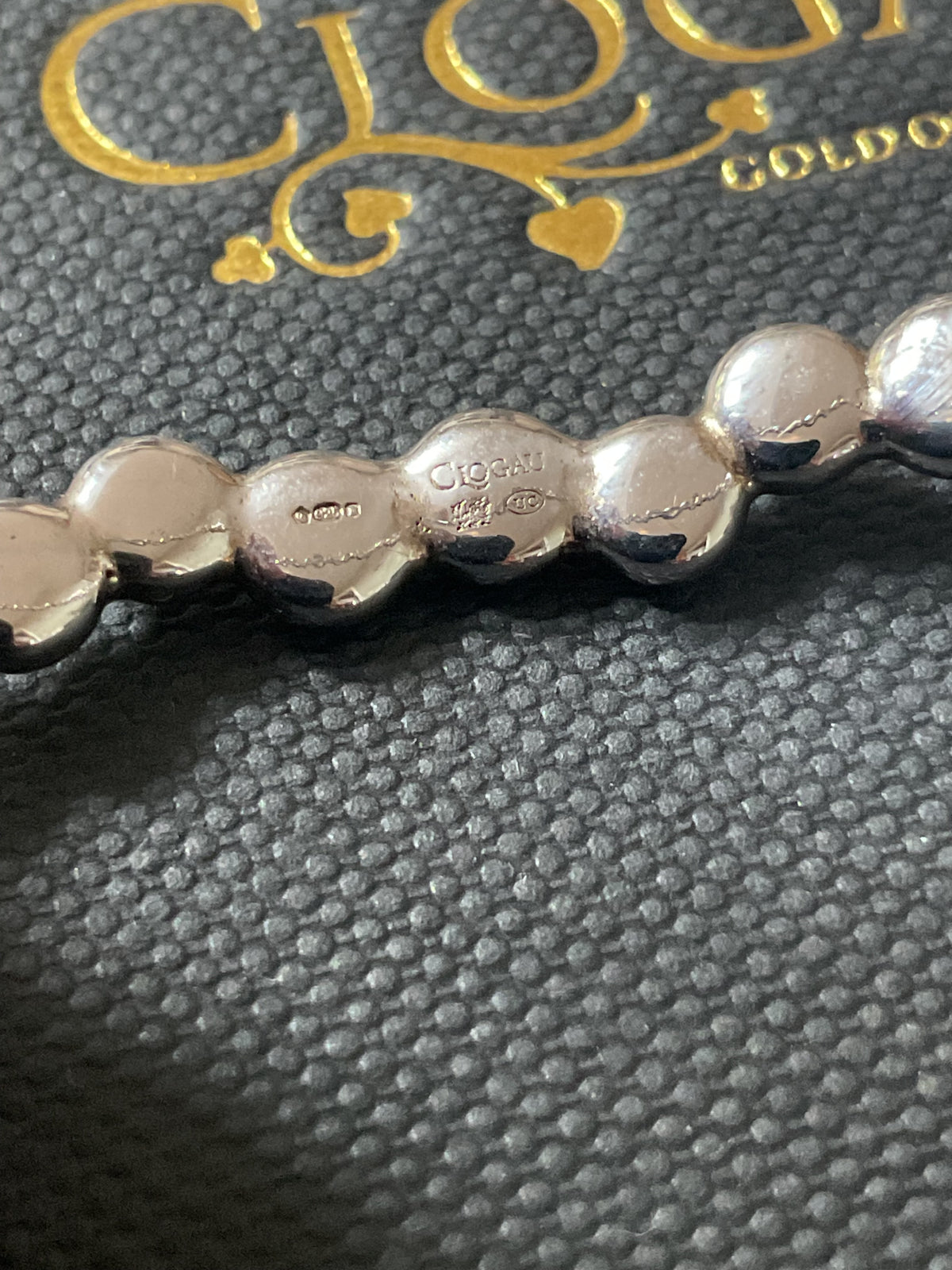 Clogau Celebration White Topaz bangle bracelet in silver and rose gold