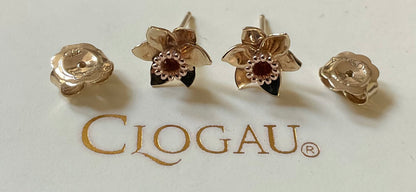 Clogau 9ct Welsh Daffodil stud earrings in yellow and rose gold 1cm RRP £250
