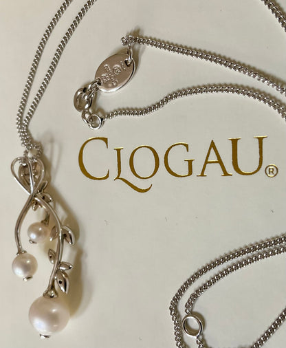 Clogau Lily of the Valley Pearl 18-22” necklace & earrings set, in silver & rose gold