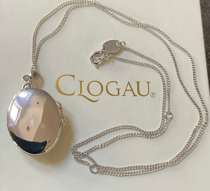 Clogau Tree of Life Diamond Locket 18-22” necklace in silver and rose double photo