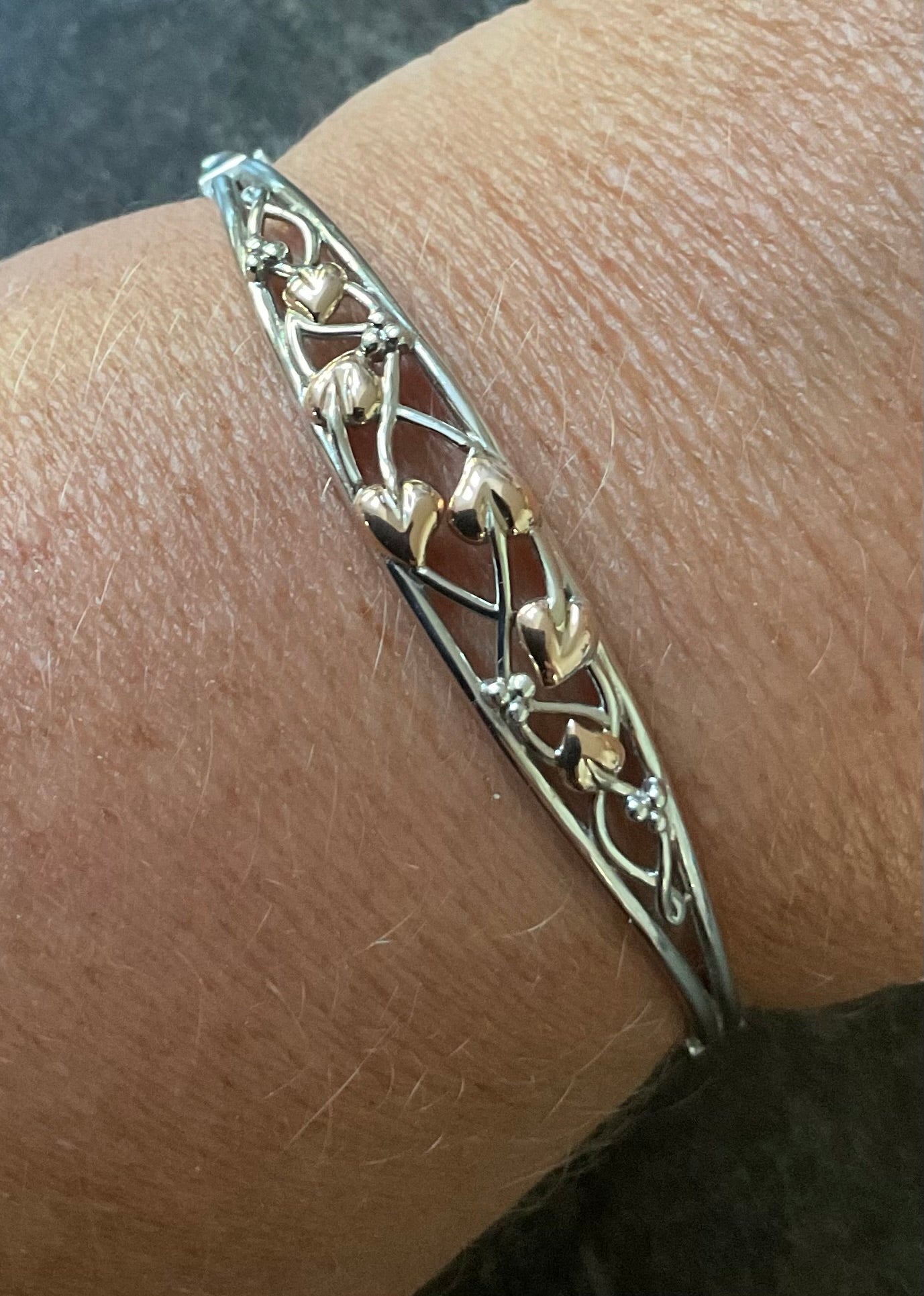 Clogau Tree of Life bangle bracelet in silver and rose gold