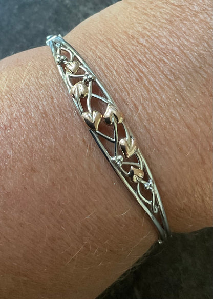 Clogau Tree of Life bangle bracelet in silver and rose gold
