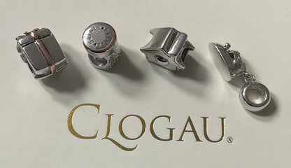 Clogau Milestone Gift/present, Champagne Cork, Baby shoe, Home is where the Heart is charms