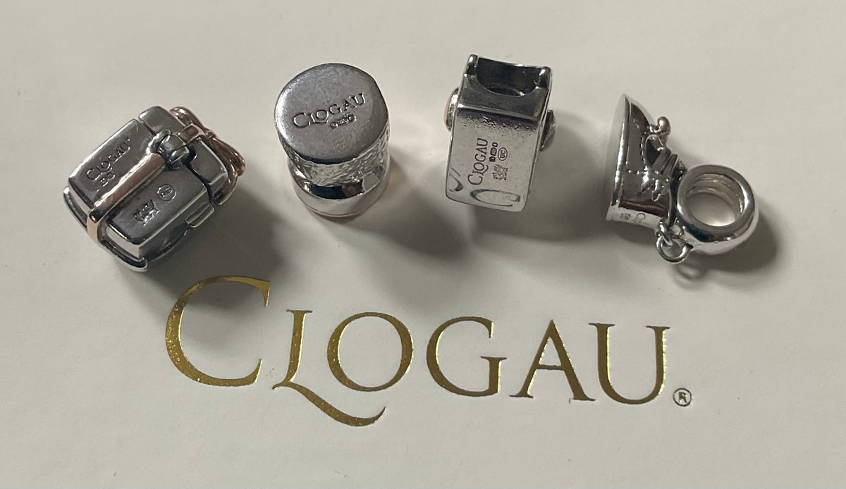 Clogau Milestone Gift/present, Champagne Cork, Baby shoe, Home is where the Heart is charms