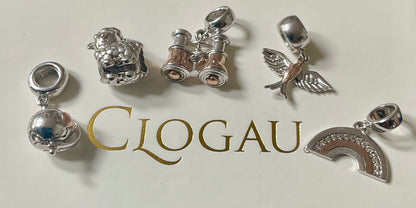 Clogau Milestones Charm Red Kite, Binoculars, Enfys Bach/Rainbow, Baby Lamb Spinning Globe