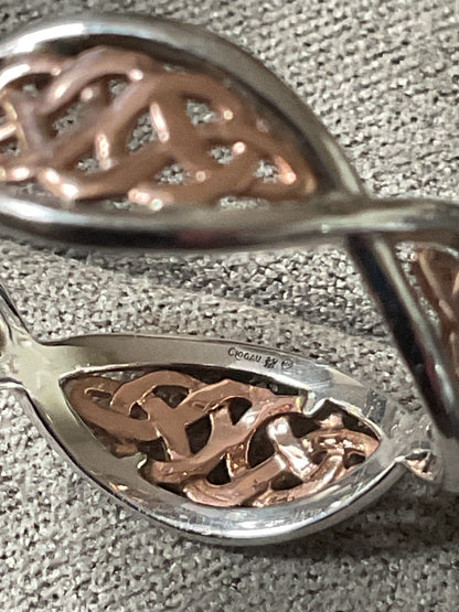 Clogau Welsh Royalty Celtic Weave ring size S in silver and rose gold