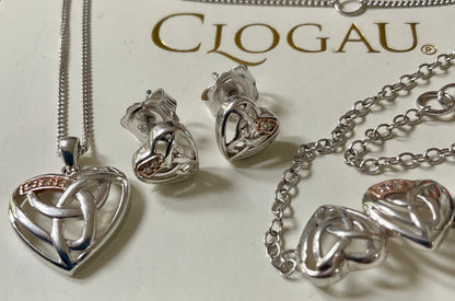 Clogau 925 Entwined Hearts Eternal Love Diamond Necklace (£100) Bracelet (£90) & Earrings (£85) set (250)