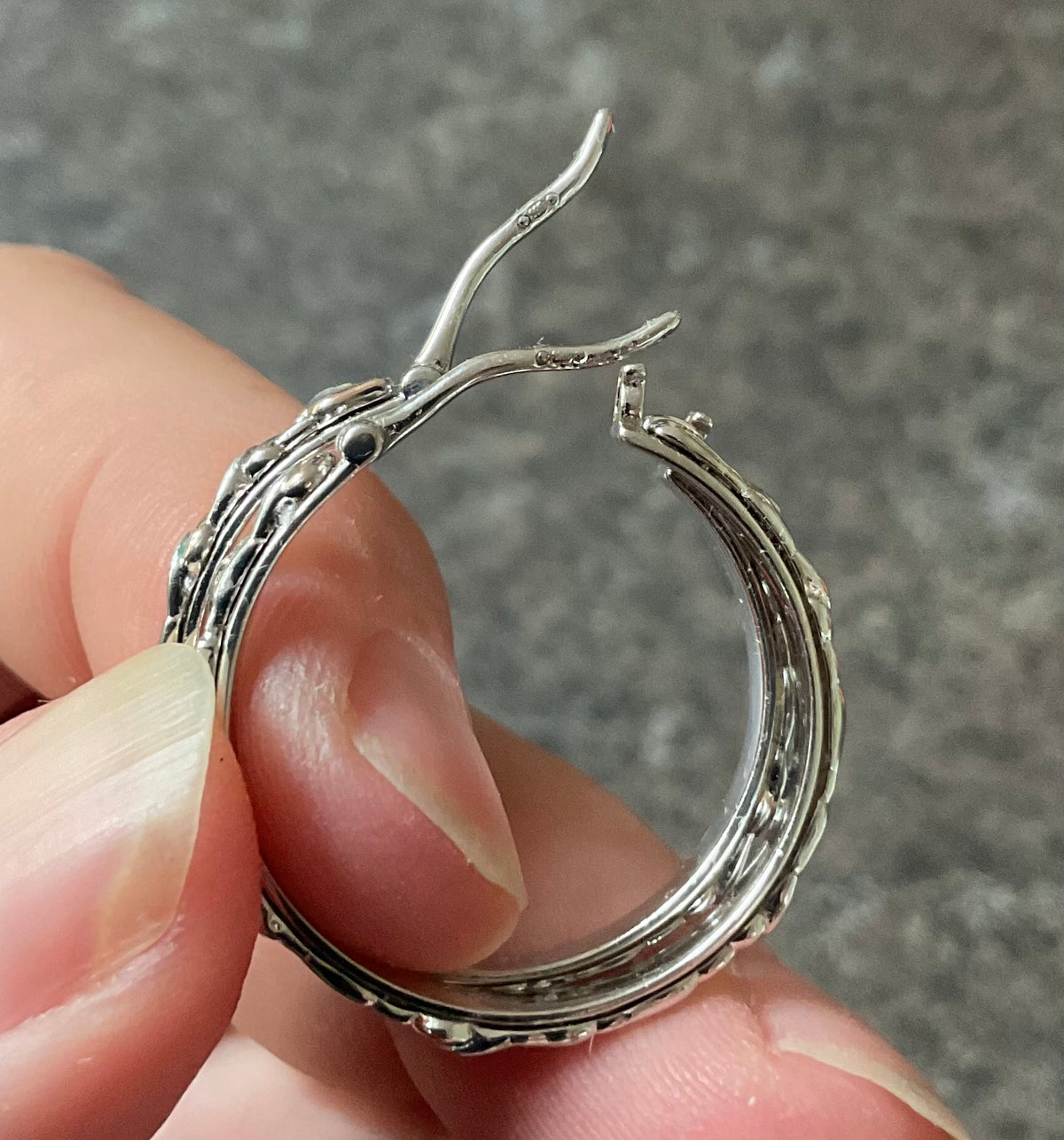 Clogau Tree of Life hoop creole earrings in silver and rose gold 2.5cm
