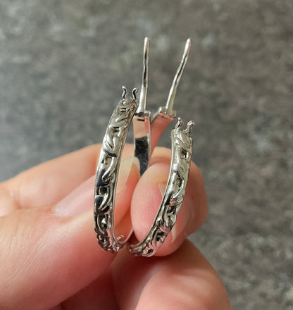 Clogau Tree of Life hoop creole earrings in silver and rose gold 2.5cm