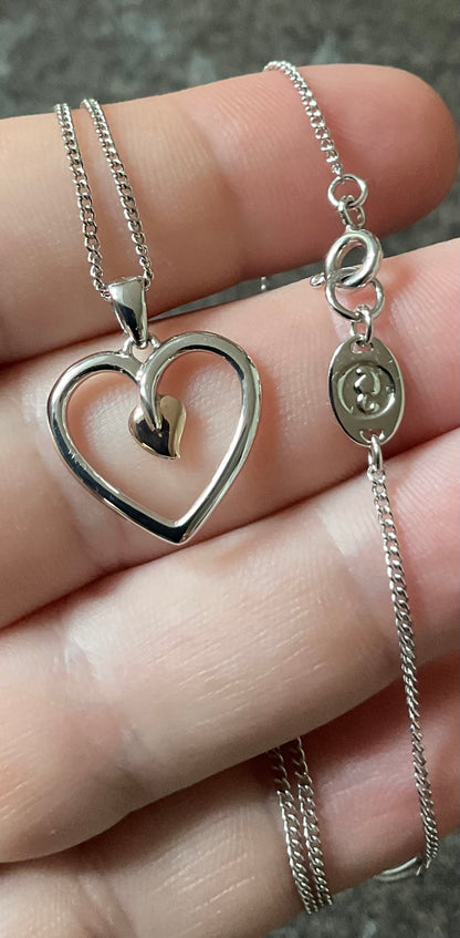 Clogau Tree of Life Heart 18-22” necklace (£100) and earrings (£90) set (£180) in silver & rose gold