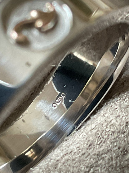 Unisex Clogau Insignia wide band ring size S 6mm in silver and rose gold