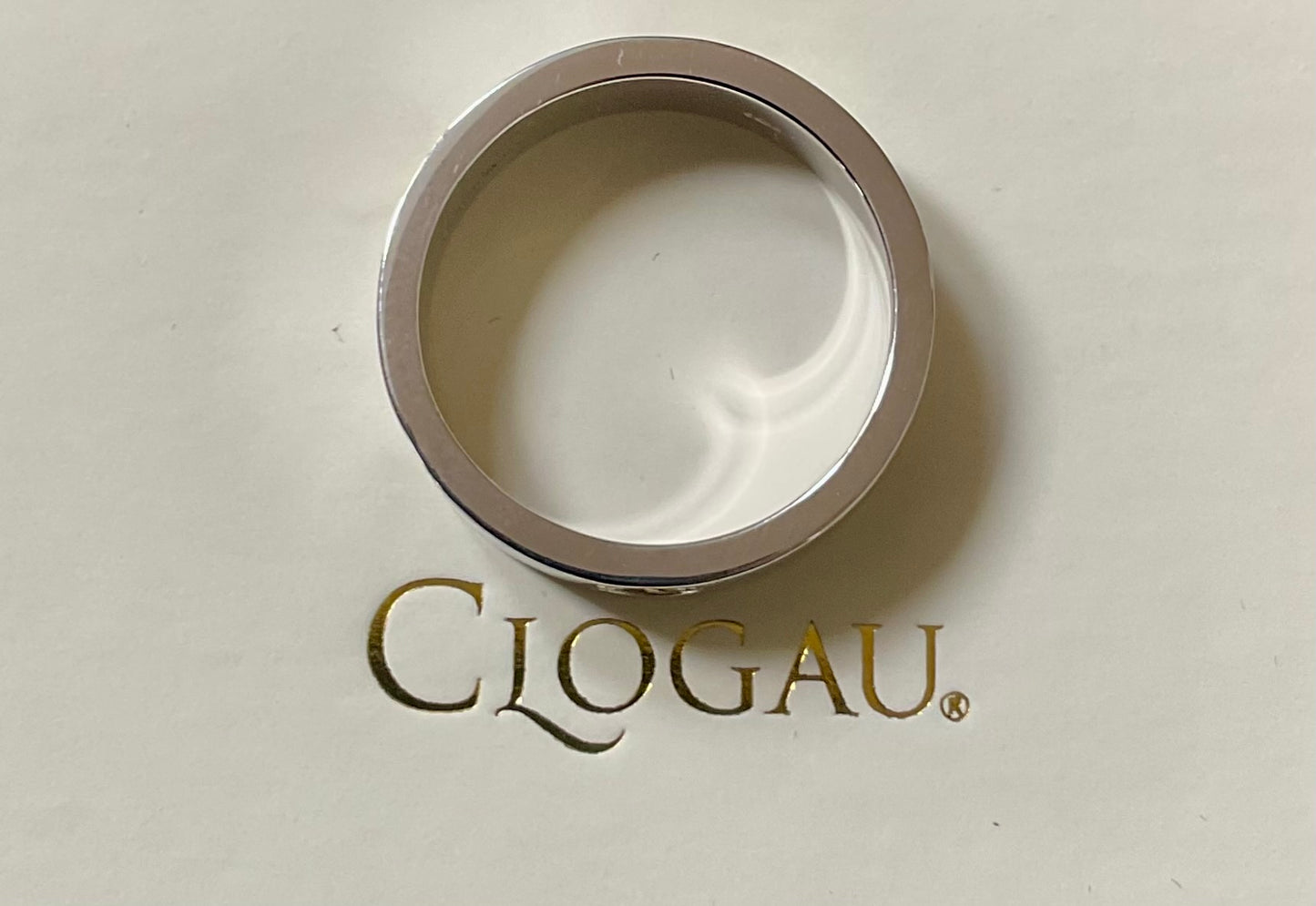 Unisex Clogau Insignia wide band ring size S 6mm in silver and rose gold