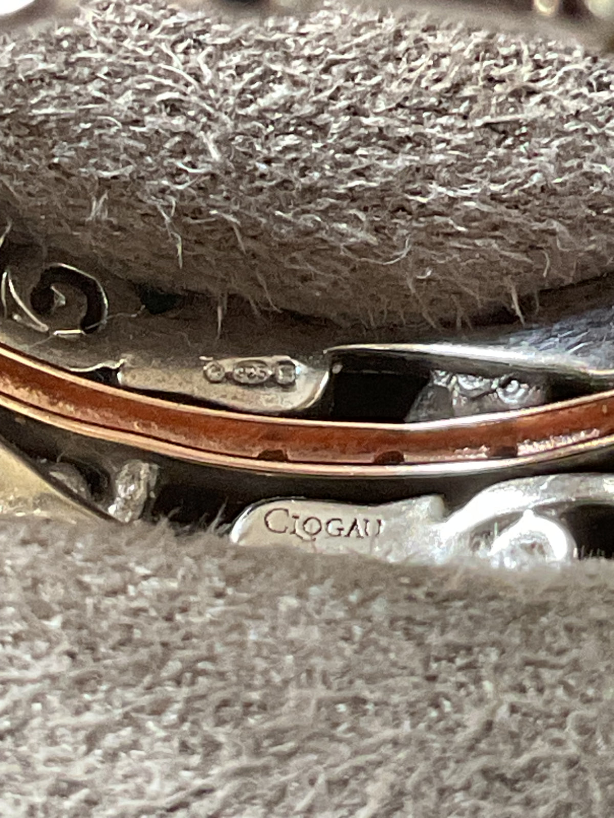 Clogau Am Byth Diamond ring size T silver and rose gold RRP £500