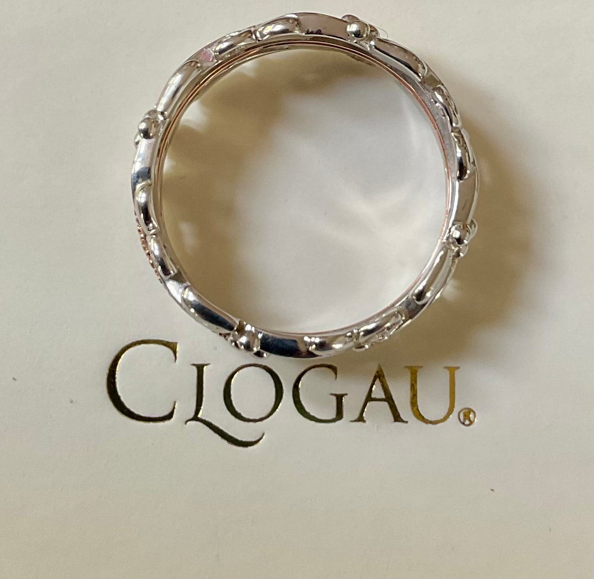 Clogau Am Byth Diamond ring size T silver and rose gold RRP £500