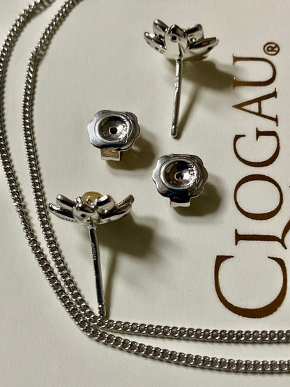 Clogau Lotus Flower Opal earrings (£150) & 18-22” necklace (£150) set (£275) Pink & White topaz