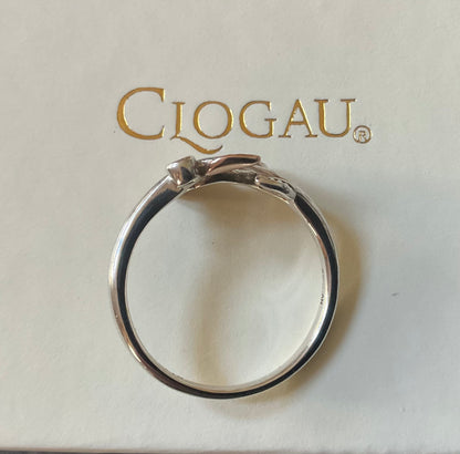 Clogau Awelon Peridot leaves ring size Q silver and rose gold