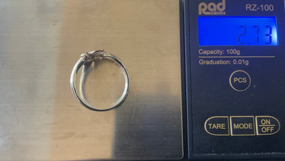 Clogau Awelon Peridot leaves ring size Q silver and rose gold