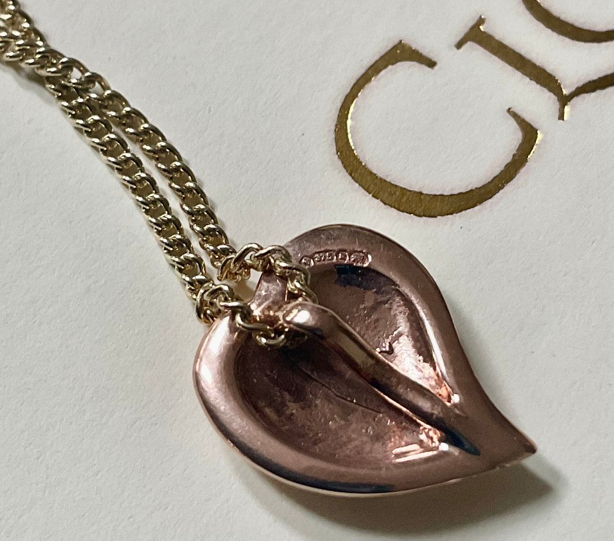 Clogau 9ct Cariad Heart 18” necklace in yellow and rose gold