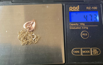 Clogau 9ct Cariad Heart 18” necklace in yellow and rose gold