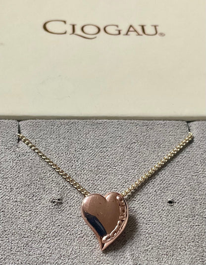 Clogau 9ct Cariad Heart 18” necklace in yellow and rose gold
