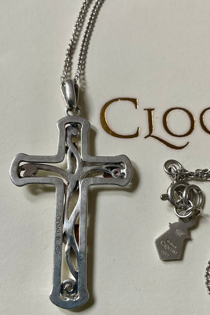 Clogau Tree of Life Cross pendant 18” necklace in silver and rose gold