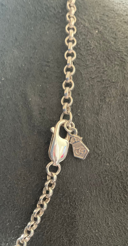 Clogau Beachcomber Black (peacock) and Grey Pearl Y-drop necklace in silver and rose gold 16”