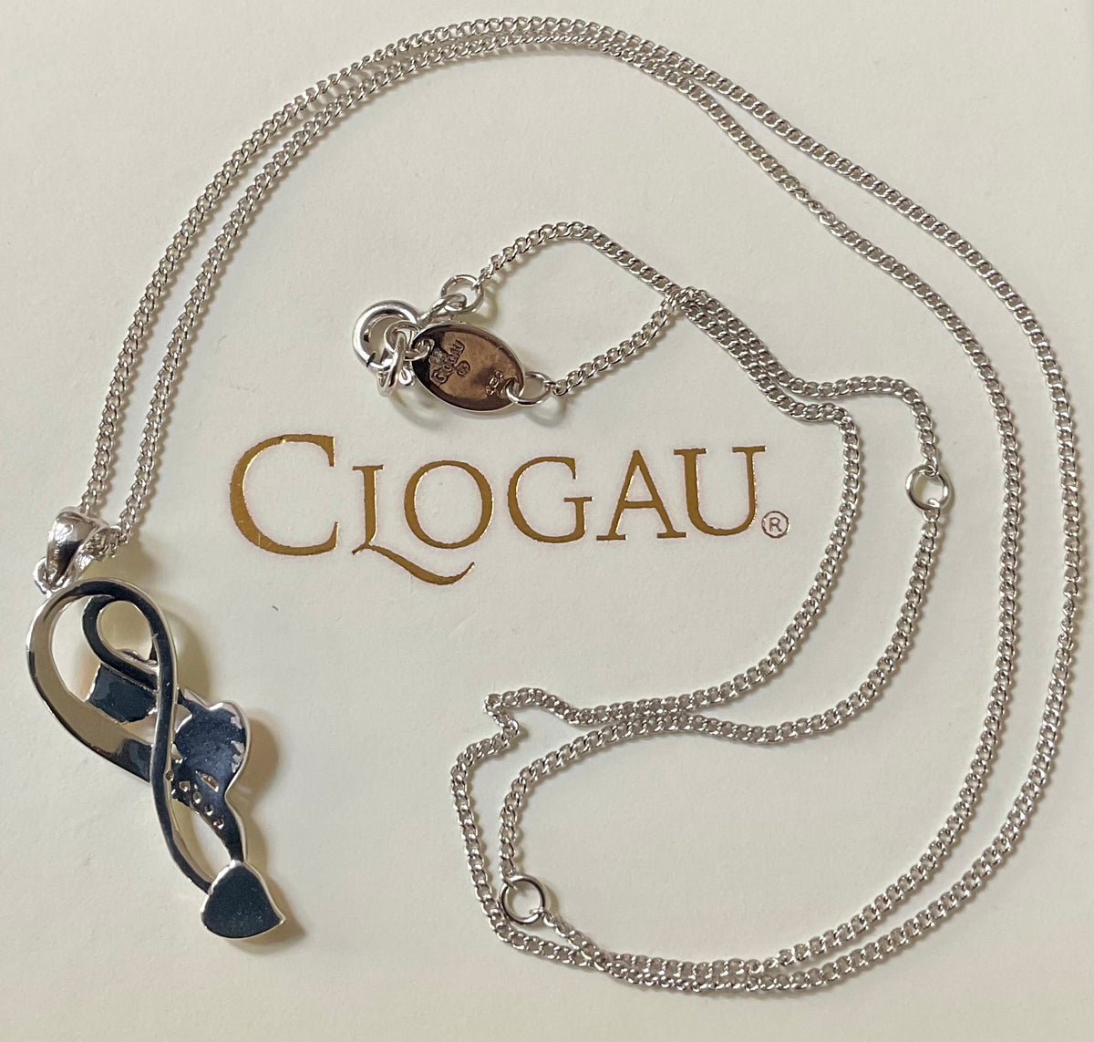 Clogau Tree of Life Vine White Topaz pendant 18-22” necklace in silver and rose gold