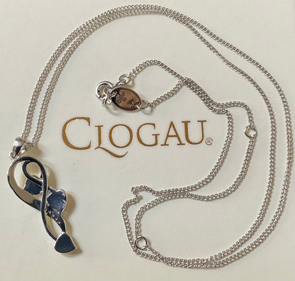 Clogau Tree of Life Vine White Topaz pendant 18-22” necklace in silver and rose gold