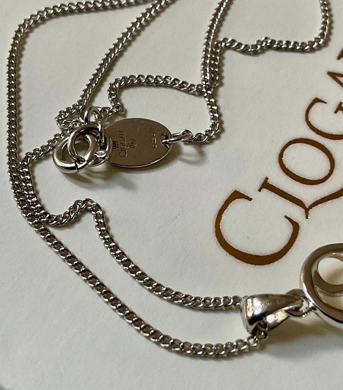 Clogau Tree of Life Vine White Topaz pendant 18-22” necklace in silver and rose gold