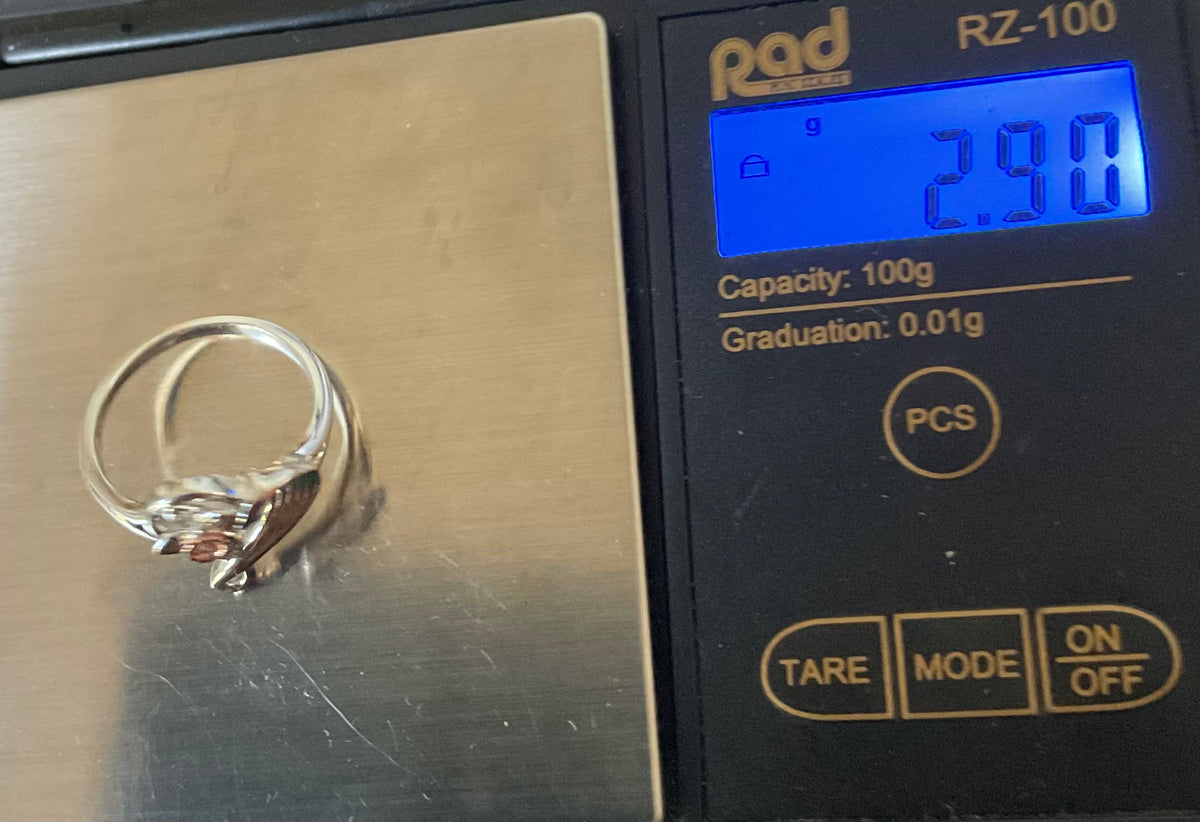 Clogau Daffodil Heart Diamond ring size M in silver and rose gold