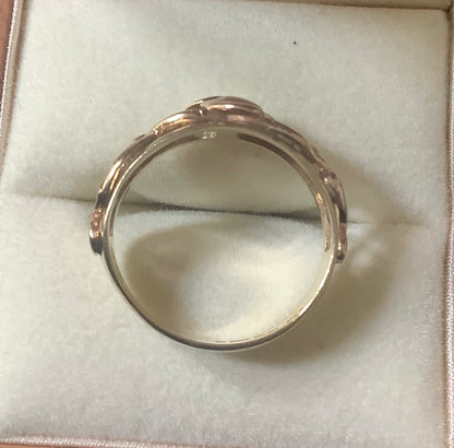 Clogau 9ct yellow and rose gold Tree of Life design ring size L