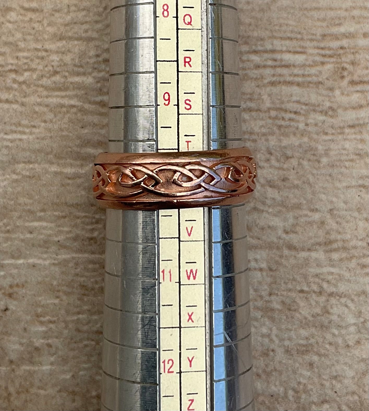 Clogau 9ct Rose Gold Wide Annwyl 8mm wedding band ring size T1/2 Unisex ladies Gentlemen