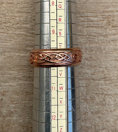 Clogau 9ct Rose Gold Wide Annwyl 8mm wedding band ring size T1/2 Unisex ladies Gentlemen