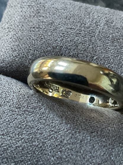 Clogau 9ct Cariad 3 Diamond Wedding Band ring size J in yellow gold