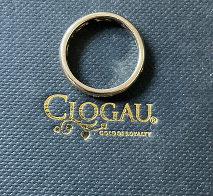 Clogau 9ct Cariad 3 Diamond Wedding Band ring size J in yellow gold