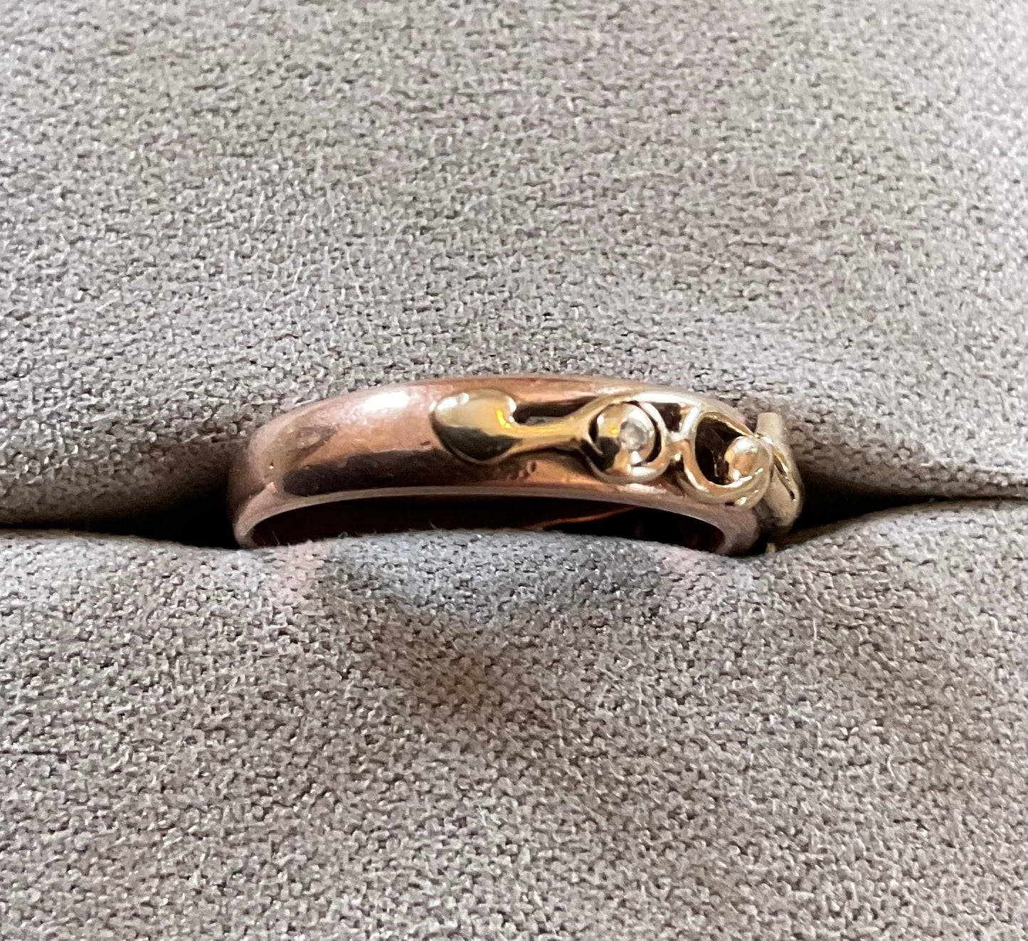 Rare Clogau 9ct 3 Diamond Tree of Life ring size M1/2 yellow and rose gold