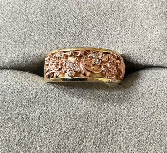 Clogau 9ct Queens Diamond Jubilee Limited Edition ring size J yellow and rose gold edition number 31/2012