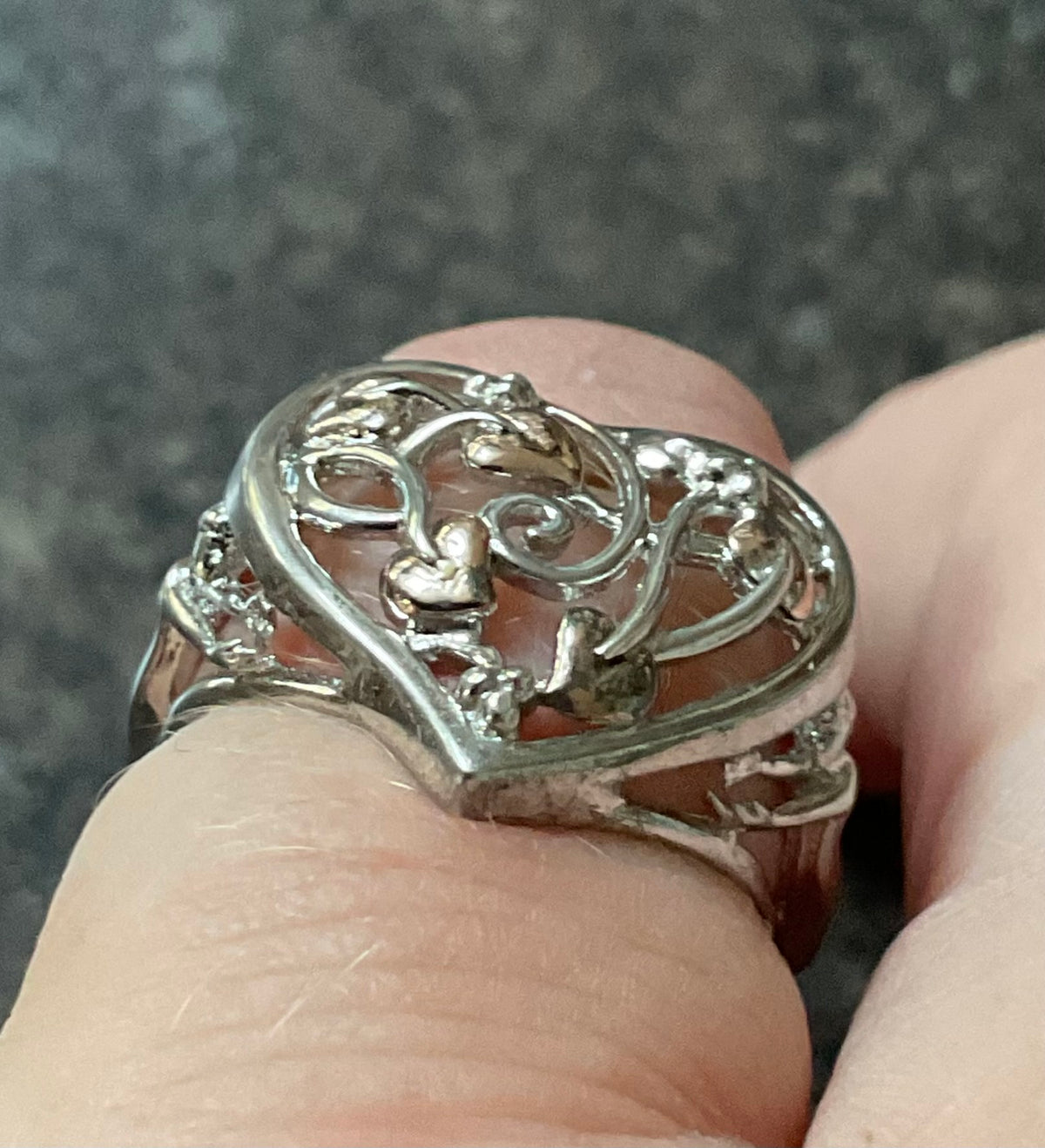 Clogau Tree of Life Fairy Heart ring size L silver and rose gold