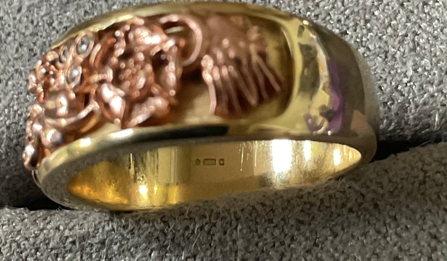 Clogau 9ct Queens Diamond Jubilee Limited Edition ring size J yellow and rose gold edition number 31/2012